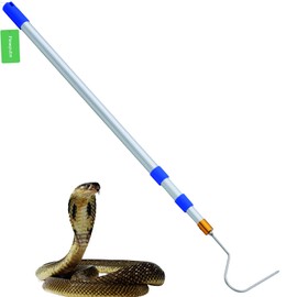 Flowpubs 36"-83" Telescoping Snake Hook - Professional Outdoor/Home Reptile Tool, Aircraft-Grade Aluminum Pole & Stainless Steel Hook, Holds 50lbs
