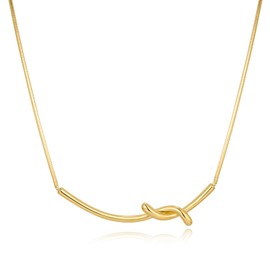 HolidayQbee Gold Necklace For Women Gold Necklace Chain Gold Pendant Necklace Gold Chain Necklace With A Knot Gold Pendant Perfect Fashion Jewelry Gift