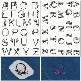 CRASPIRE Letter A-Z Water Soluble Embroidery Stabilizers Hand Sewing Stick and Stitch Transfers Paper Wash Away Pre-Printed Self Adhesive Patterns for Bags Cloth Sewing Lovers Beginner Needlework