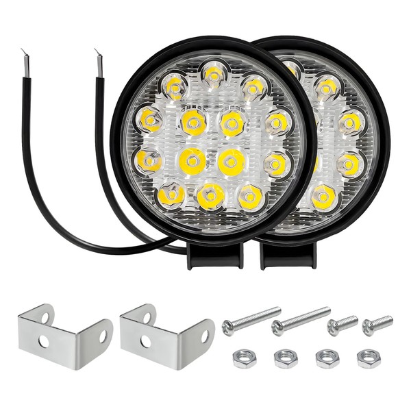 Gasedin 4.5 Inch Led Round Light Bar 2 Pack, 48W