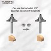 Yueqing Zhongji 6pcs Roundover Router Bits Set 1/4 Shank with