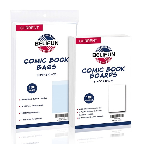 100ct Current Comic Bags and Boards - Reusable Boards, Bags