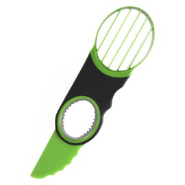 Generic Stainless Steel Avocado Slicer, Corer, and Paring Knife Combo: 3-in-1 Tool - Dishwasher Safe & Heavy Duty, Small, Green