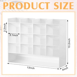 MotiMind Acrylic Pen Organizer Storage for 200 Markers Vertical Marker Organizer Acrylic Pen Display Holder for Office Desk Desktop Stationery Pencil Storage, White, 13 x 4 x 10.2 Inch