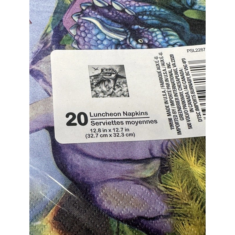 party paper napkins dinosaurs 20 count pack