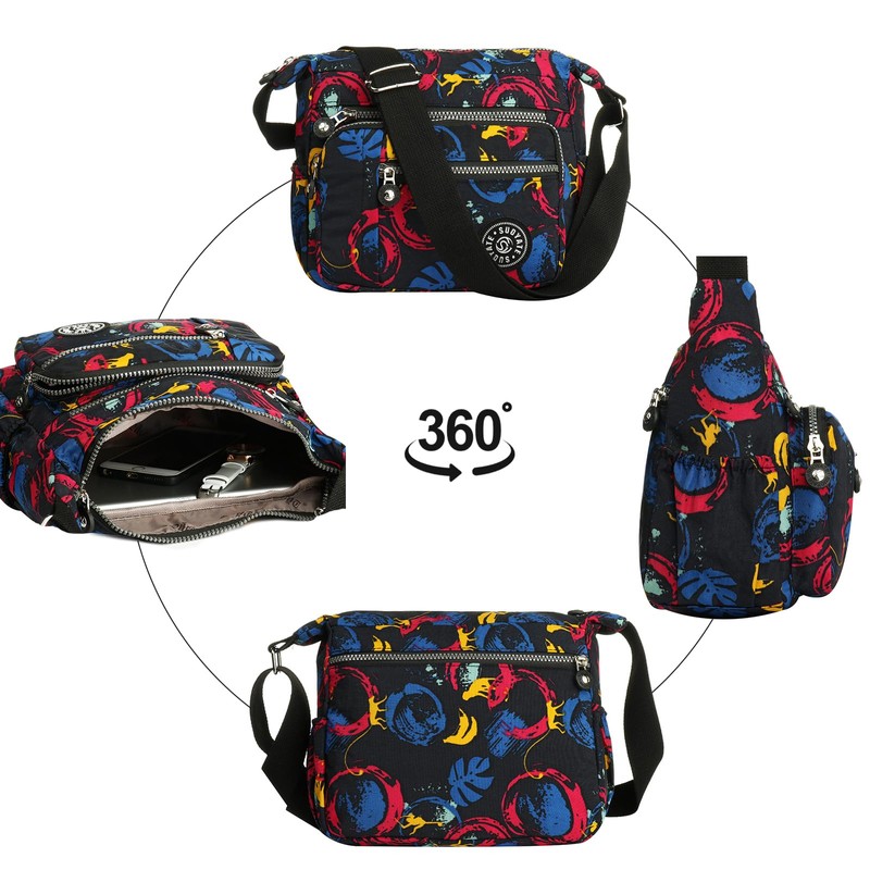 Cross body Bag Women Multi Pocket Lightly Nylon Messenger Bag