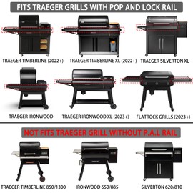 BAC612 P.A.L. Pop-and-Lock Storage Bin Grill Replacement Parts for Traeger Timberline Ironwood Timberline XL Ironwood XL Silverton XL Flatrock Storage Side Basket Pellet Grill Parts Accessories BAC642
