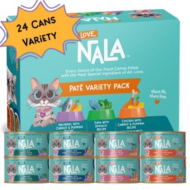 LOVE, NALA Wet Cat Food Pate Recipe - Grain Free Wet Cat Food in Broth, Natural Cat Pate Wet Food, Adult Cat Food Wet - Chicken & Fish Variety - 24 Pack