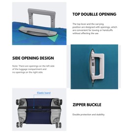 H HOME-MART Printed Luggage Cover Spandex Travel Suitcase Cover Dustproof Washable Luggage Covers Protector Zipper Cover (Go Travel, Large Cover(Fit 26-28 inch Luggage))