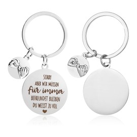 Yuanchu 2 Stück Beste Freundin Geschenke Schlüsselanhänger, Schlüsselanhänger Freundschaft Geburtstag Geschenk Für Freundinnen Freunde Lustig Sorry Geschenk Abschiedsgeschenk