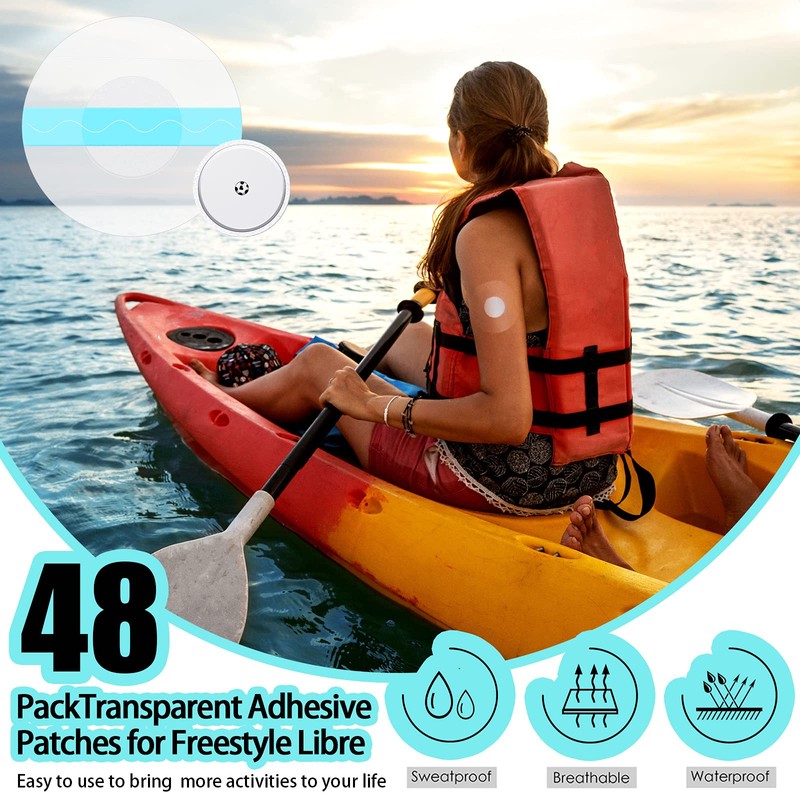 Nuanchu 48 Pack Sensor Covers Compatible with Freestyle Libre 1/2/3,Waterproof