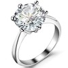 925 Sterling Silver 4 Carat Cubic Zircon Simulated Diamond Solitaire