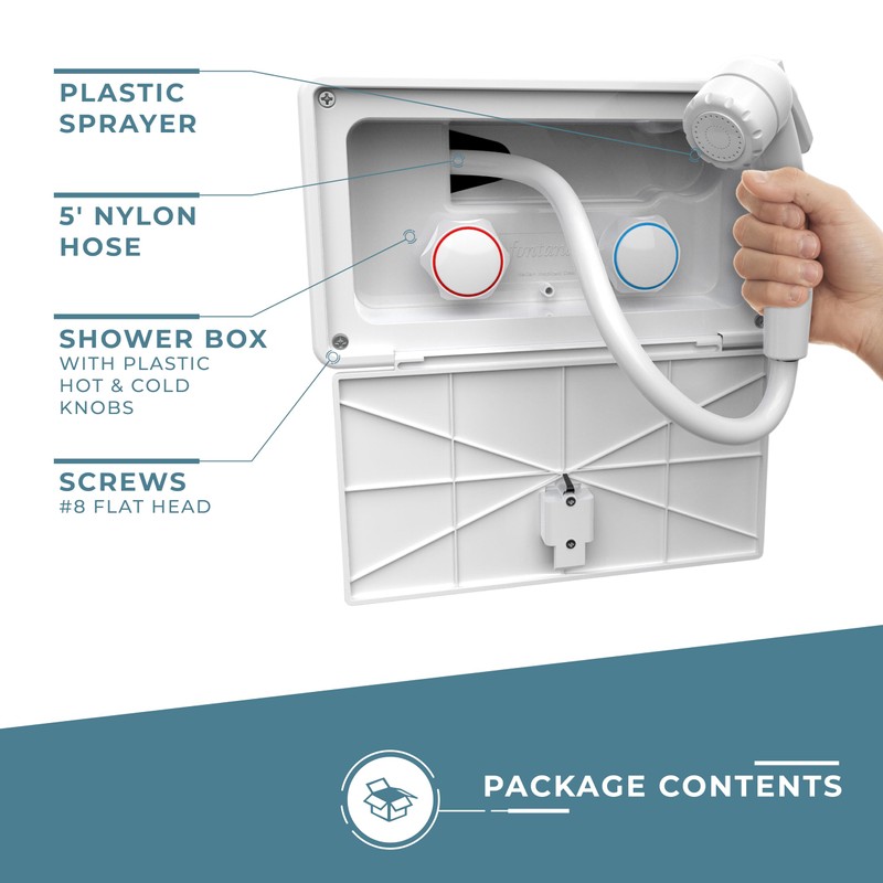Manufacturers' Select ITC Fontana RV Exterior Shower Kit (White w/Latching