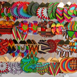 12 Pairs of Bohemian Colorful Geometric Wooden Earrings, Fashion Hollow Vintage Women's Pendant Earrings, Party Gift JewelryColor: Red 2