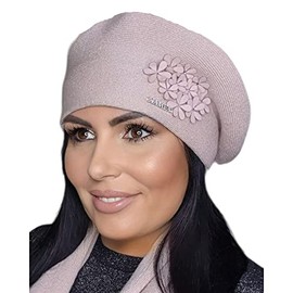 Kamea Feba Women's Beret Winter Warm Classic Headwear, pink