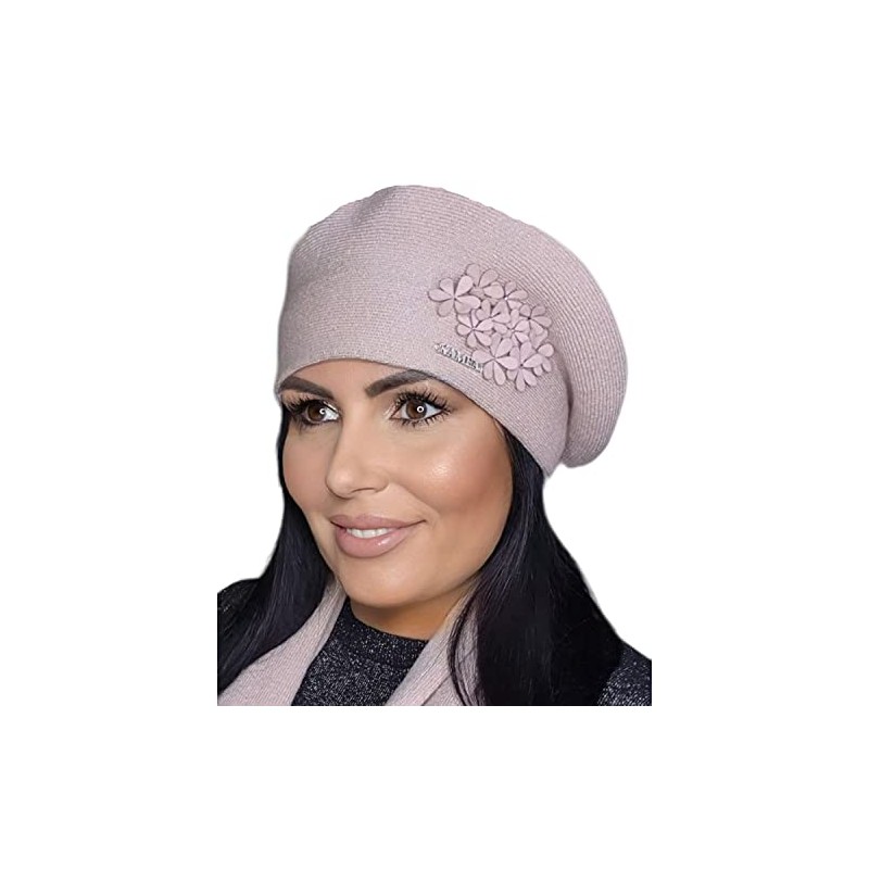 Kamea Feba Women's Beret Winter Warm Classic Headwear, pink