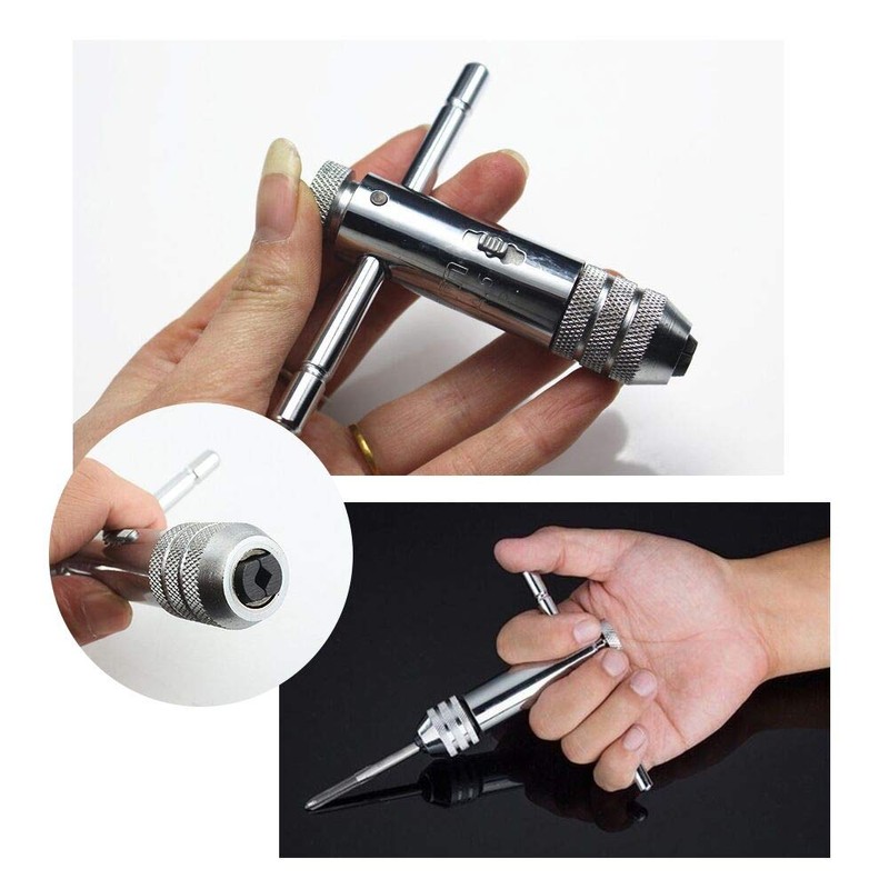 Tap Handle, Screw Tap, T-shaped Handle, Adjustable, Universal M3-M8 Set