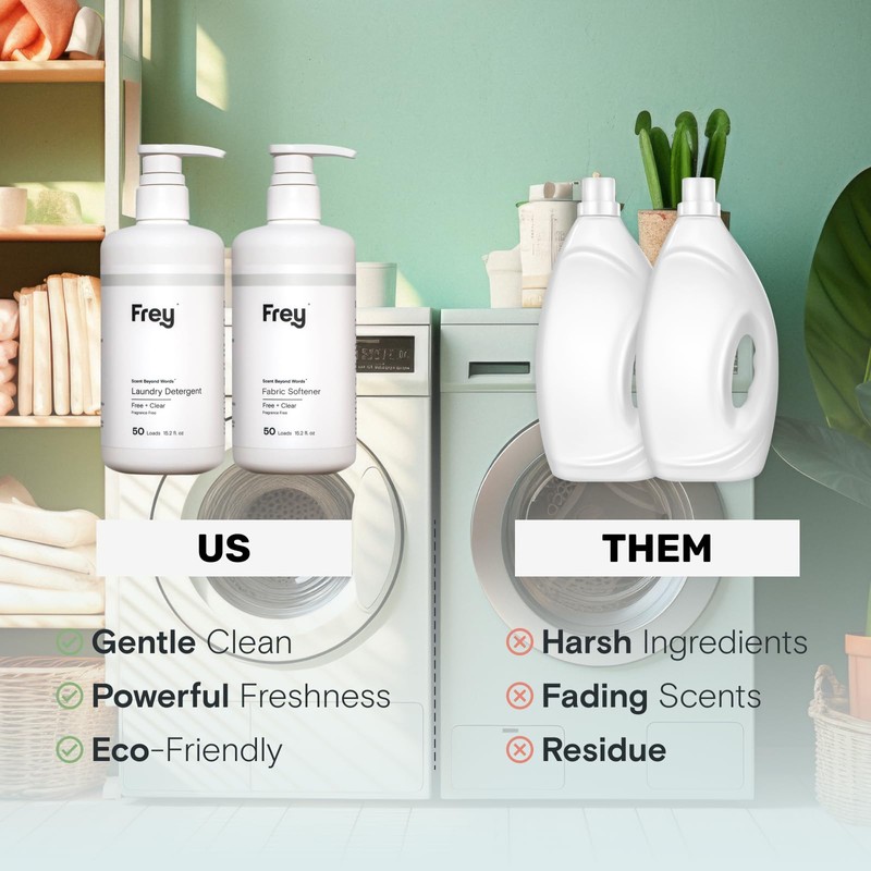 FREY Full Wash Laundry Care Bundle - Concentrated Liquid Laundry