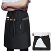 ROTANET Long Server Apron Black with 3 Pockets Bistro Half