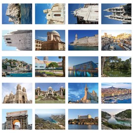 xtvinvm Marseille France Travel Postcards from Around the World Vintage Postcard Pack for Mailing Business Christmas Holiday Birthday Postcards with Mailing Side Set of 20