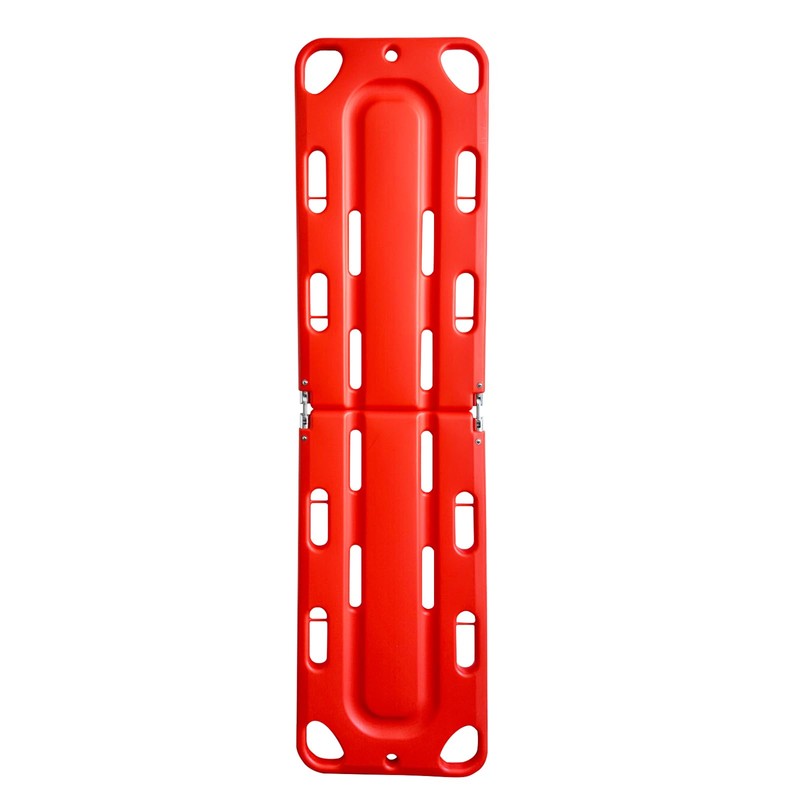 Folding Plastic Spinal Board Stretcher, Water-Floatable Lightweight Rescue Stretcher, Compact