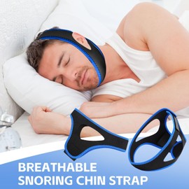 Airflow Jaw Strap,Breathable Snoring Chin Strap,Airflow Jaw Strap,Breathable Stop Snoring Chin Strap Snoring Solution for Users to Keep Mouth Closed,Adjustable Chin Strap for Men and Women (Black, One Size)