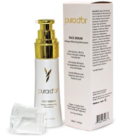 PURA D'OR Face Serum Collagen Moisturizer (30mL) For Radiant, Firmer, Sharper Looking Complexion, Reduces the Appearance of Fine Lines & Wrinkles- For Face & Neck