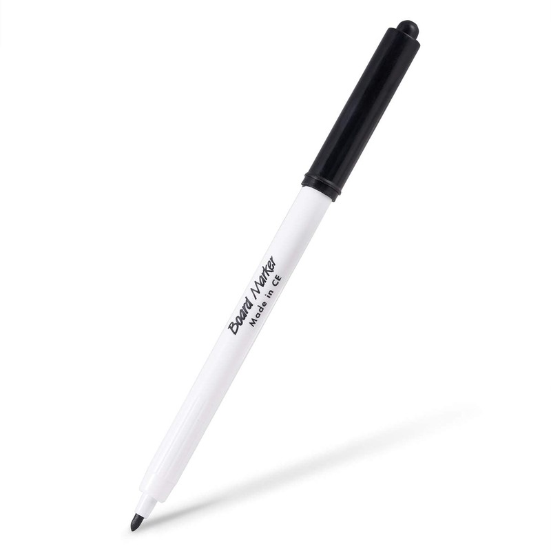 Idea Office 12 Black Whiteboard Marker Pens, Fine Tip, Low