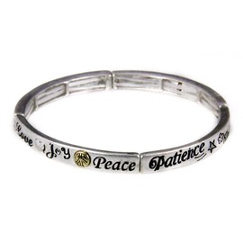 4030622 Christian Fruits of The Spirit Stretch Bracelet Bible Religious Love Joy Peace Galatians 5:22-23