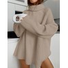 ZESICA Women's 2025 Fall Winter Sweaters Oversized Turtleneck Long Sleeve