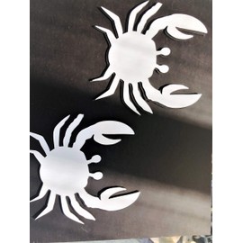 DCentral Two Crabs Flexible Screen Magnets: Double-Sided. Safety White- Easier to See Day & Night. Decorative. Helps to Stop Walking into Screens, Covers Small tears in Screens Size 4.5” X L 4. 5”