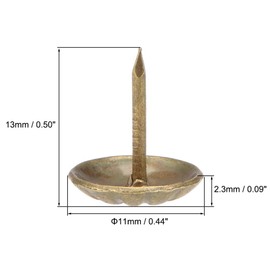 TA-VIGOR 30 Pcs Upholstery Tacks Pins, Upholstery Nails, Decorative Furniture Nails & Thumb Tacks for Sofa Chair Bed Antique Upholstery Studs - 11x13mm (Bronze)