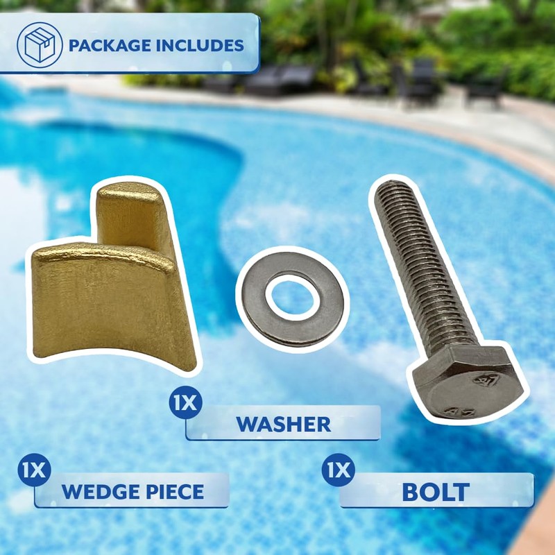 Poolzilla 1 Pack Bronze Wedge Assembly for 4" Rail Anchors