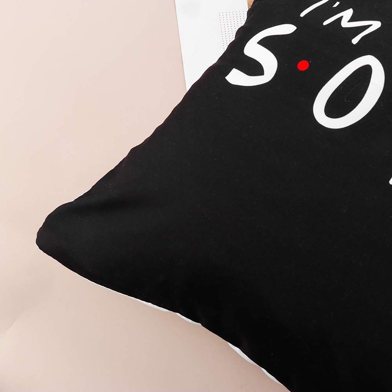 Pillow Case,Black Home Decor Polyester Sofa Friends TV Show Pillow