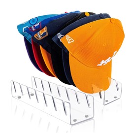 TopBine 2PCS Hat Stand for Baseball Caps,No Install Acrylic Hat Organizer Hat Storage Organizer Closet Hat Organizer Cap Holder Organizer Clear Cap Storage Holder for Ball Cap, Golf Cap