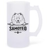 100 North Samoyed Frosted Matte 16 Ounce Glass Beer Mug