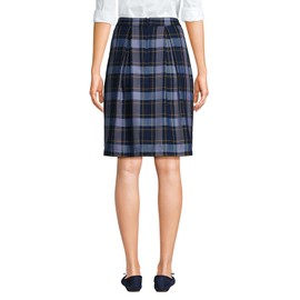 Lands' End School Uniform Women's Plaid Skort Top of Knee 4 Classic Navy Plaid