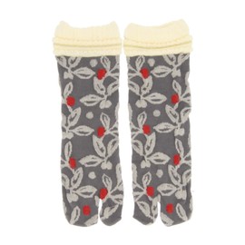 Kurochiku Culture Tabi Socks, Blister Knitting, Fruit and Leaf Tabi Socks, One Size Fits Most, Women's