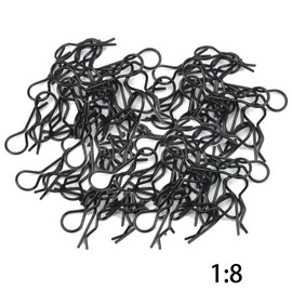 100 Pack Black Universal RC Car Body Shell Pin R Type Clip For 1/8 Scale Redcat HPI Himoto HSP Exceed RC Car Truck Buggy