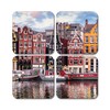 4 x Square Amsterdam Coasters - Netherlands Travel City Colourful