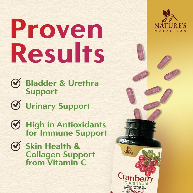 Cranberry Concentrate Extract Supplement for Women & Men + Vitamin