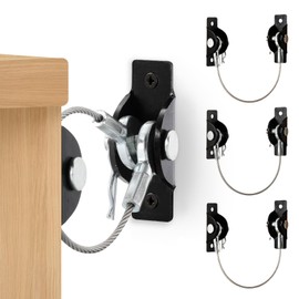 Furniture Anchors Anti-Tip Kit (4 Pack)- Furniture Straps for Baby Proofing, Secure 400 lbs Cabinet Prevent Falling Prevention Strap, Wall Anchor Prevent Child Pet Safety, HOME MASTER HARDWARE