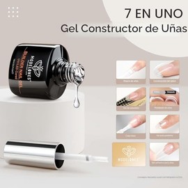 modelones - Gel constructor de uñas, 7 en 1, constructor transparente para uñas, esmalte de uñas de gel de base de goma, fortalecedor de capa de color