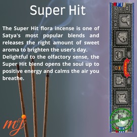 Original Satya Nag Champa Super Hit Incense Sticks | with M&J incense sticks holder | Full Box | for Aromatherapy, Spa, Yoga, Weddings, Meditation, Healing, Positivity and Relaxation