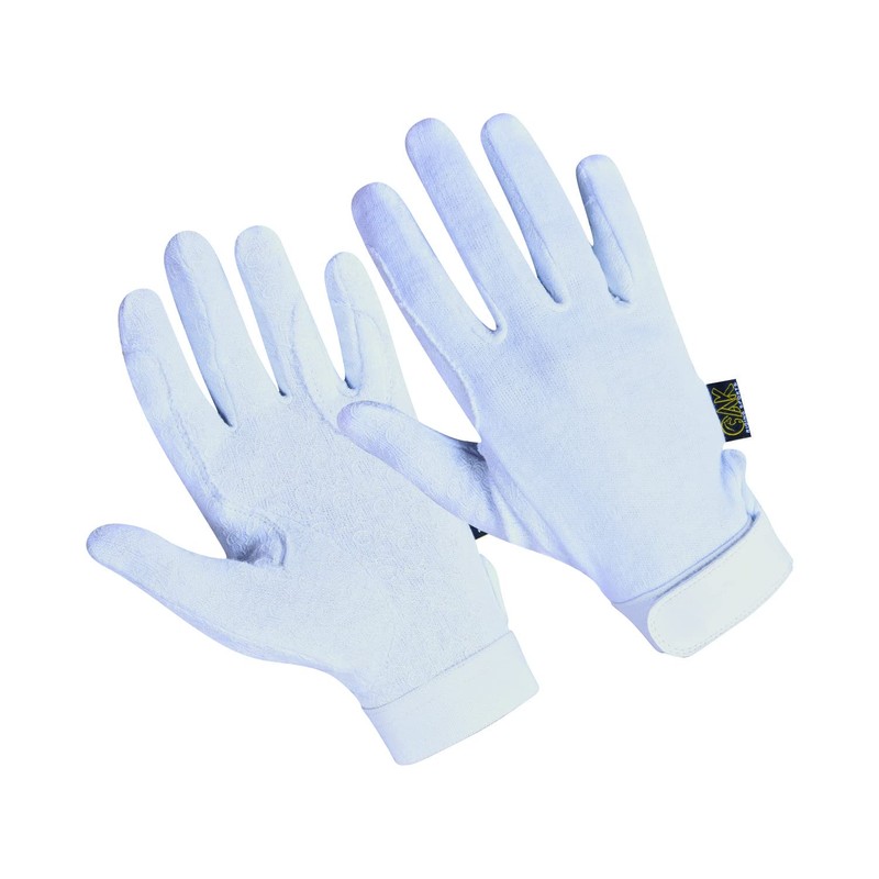 AK Cotton Grip Horse Riding Gloves AKRS-8485 (S, White)