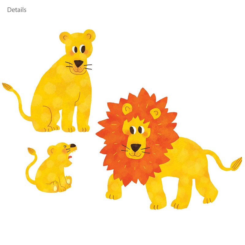 DECOWALL DW-1513N Jungle Animals Jungle Animals Wall Sticker Wall Decoration