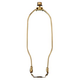 Royal Designs, Inc. HA-1001-8BR-1 Heavy Duty Lamp Harp Finial And Lamp Harp Holder Set, 8", Polished Brass