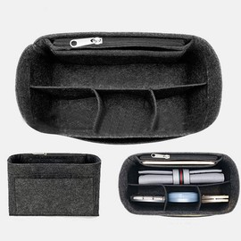 Lckaey Purse Organizer for celine nano belt bag organizer MINI bag insert felt bag organizer 3037Dark brown-S