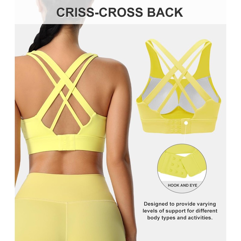 High Impact Sports Bra for Women Molded Cup Back Closure