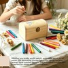 Unfinished Wooden Box with Hinged Lid for DIY Craft Storage